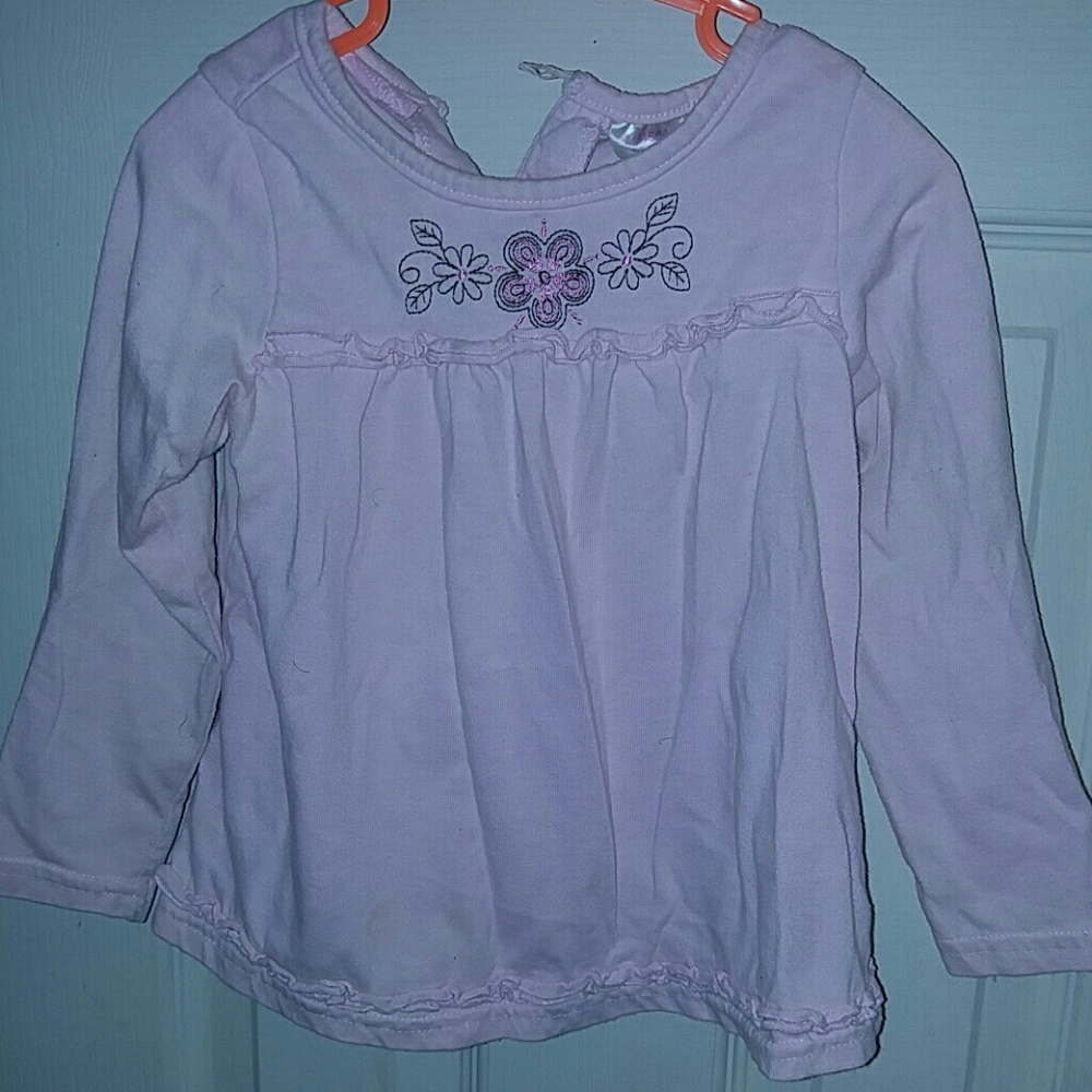 Girls Long Sleeve Shirt (4T) With Flower Design